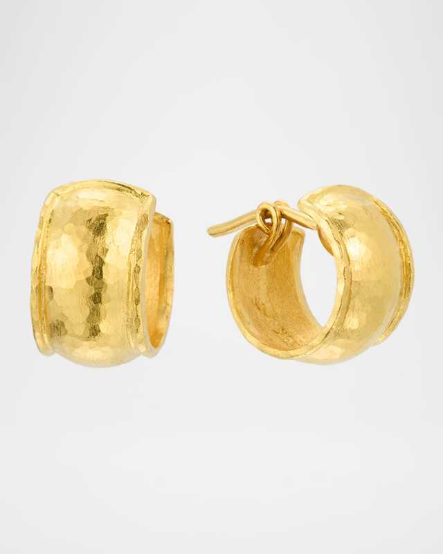19K Yellow Gold Huggie Earrings